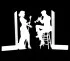 Large bookends with jazz musician silhouettes