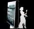 large white metal bookends for vinyl records
