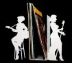 Feminine jazz, Pair of bookends for vinyl records.