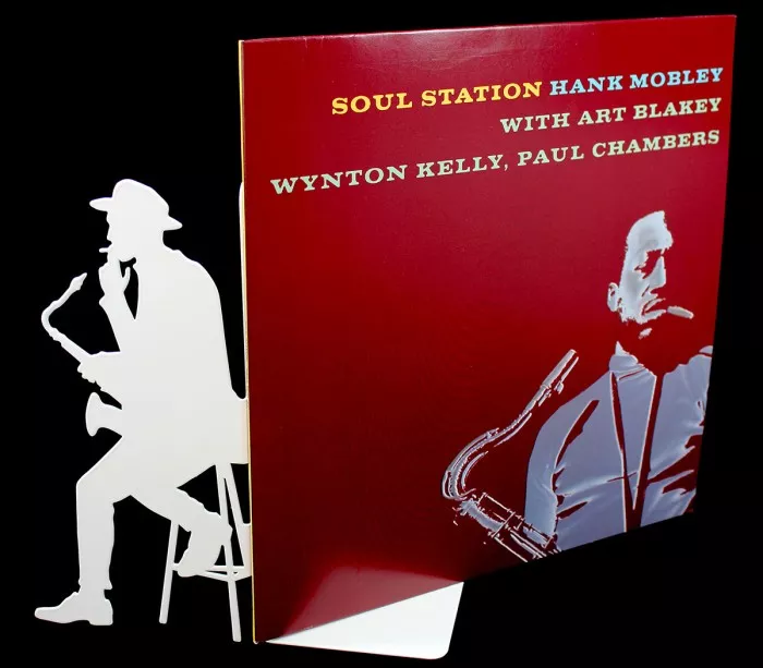 Große Buchstütze aus weißem Metall dekorativen Stil Jazz