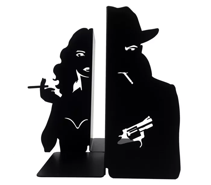 Practical decorative accessories for securing large-format books on shelves
