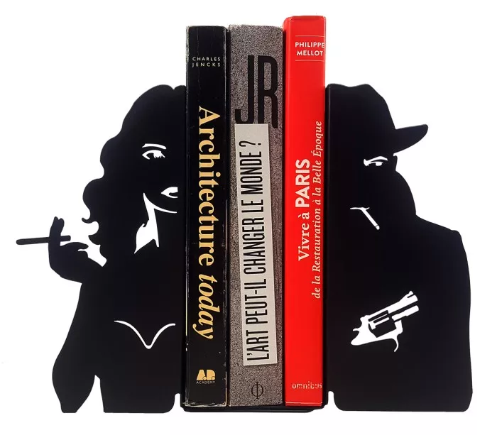 Grands serre-livres style pop art Film noir pour caler les bande-dessinées