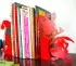 Large cartoon-style bookends inspired by the Fables of La Fontaine
