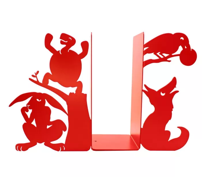 Der Hase und die Schildkröte, der Rabe und der Fuchs als Kinderbuchstützen
