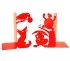 Decorative red metal bookends for children's style decoration