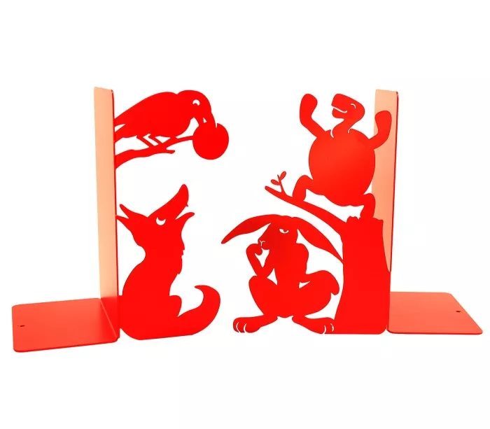 Decorative red metal bookends for children's style decoration