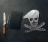 objet déco en métal avec tête de mort pavillon pirate français