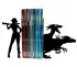 Pop-culture style bookends to keep your comics on the shelf