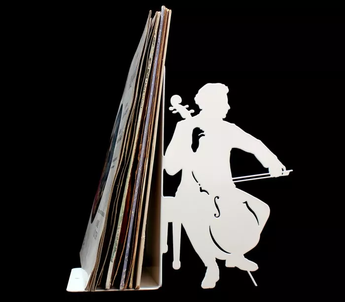 Large decorative bookends to hold classical music vinyl records