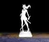 Sculpture Kitsune en métal blanc découpé au laser