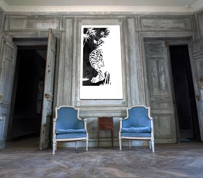 Tigre dans les bambous