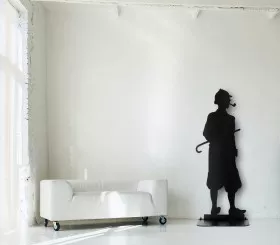 Lebensgroße Silhouette von Sherlock Holmes, dem berühmten Detektiv von Conan doyle