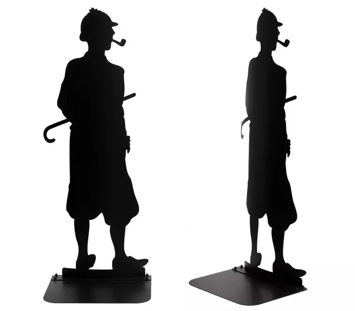 Skulptur Silhouette Sherlock Holmes aus lasergeschnittenem Stahl
