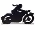 Porte-courrier déco noire "Motocyclette"