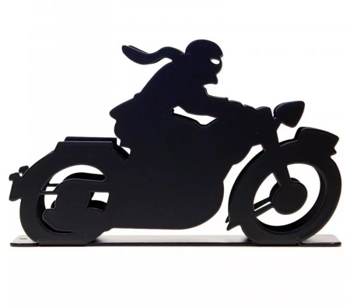 Porte-courrier déco noire "Motocyclette"