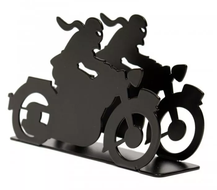 Porte-lettre déco vintage "Motocyclette" noire
