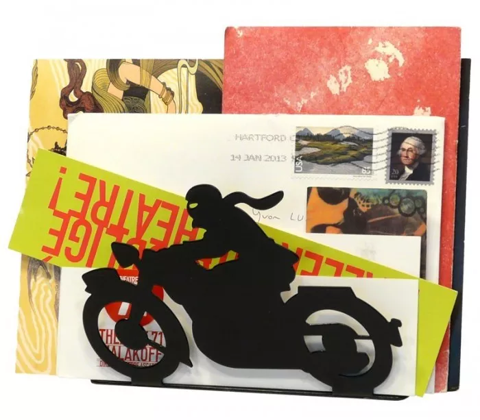 Porte-lettre style vintage "Motocyclette" noire