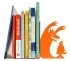 Serre-livres déco chambre enfant orange "Au loup"