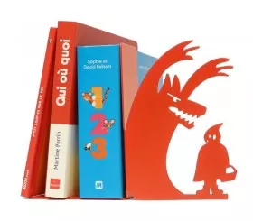 Serre-livres déco Petit chaperon rouge "Au loup"