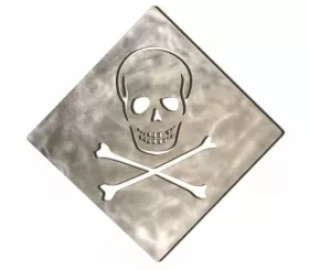 Brushed stainless steel trivet Skull head