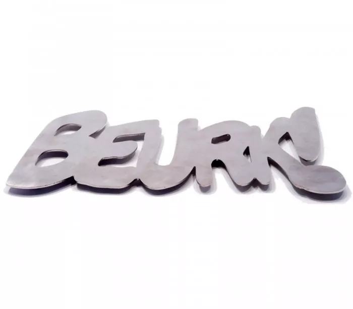 Dessous de plat métal brossé déco insolite "Beurk"
