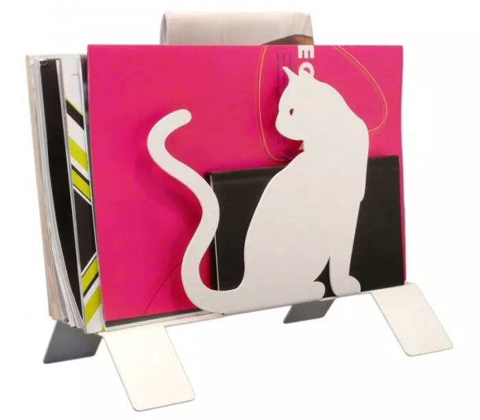 Original range-magazines blanc "Les chats"